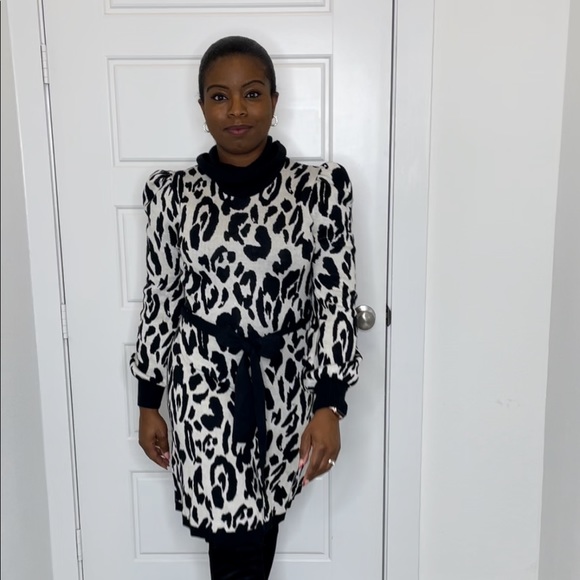 Leopard Print Sweater Dress - Picture 7 of 8